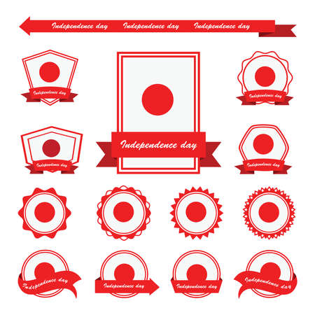 japan independence day flags infographic designのイラスト素材