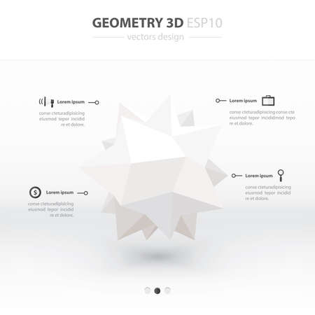 Geometry Abstract 3D Infographic And Icons Design white Color Style.のイラスト素材