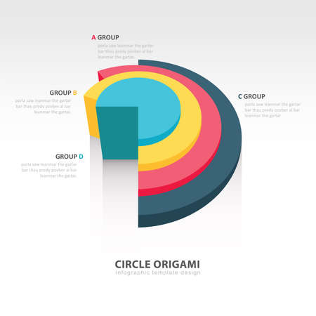 Business Infographics circle origami styleのイラスト素材