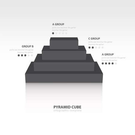Business Infographics pyramid cube black color balanceのイラスト素材
