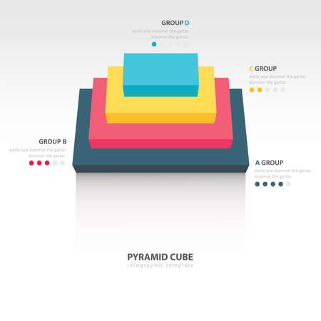 pyramid cube  infographic top viewのイラスト素材