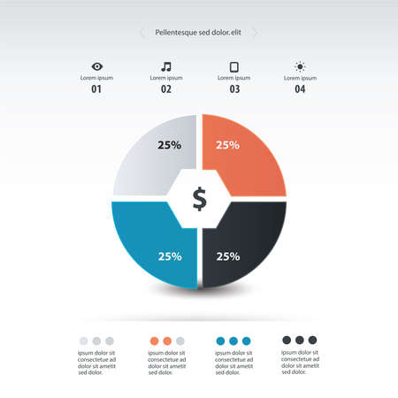 pie chart infographics template designのイラスト素材