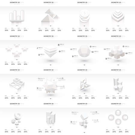 White infographic 3d Graph template Vectorのイラスト素材