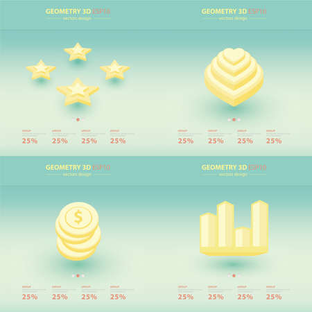 Geometry Abstract 3D Infographic And Icons Design.のイラスト素材
