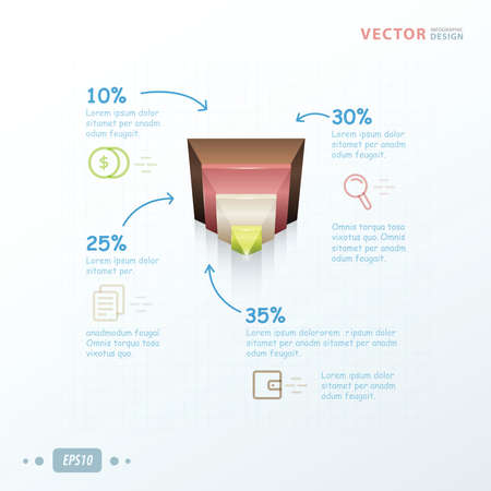 template 3D green, pink, brown color.のイラスト素材