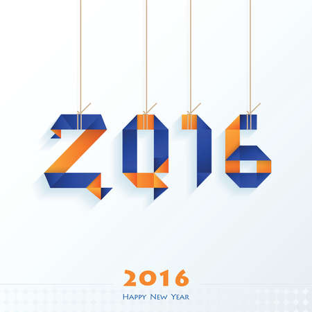 Happy New Year Card, blue and orangeのイラスト素材