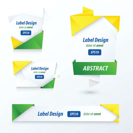 Label, Ribbon Origami Style, brazil Styleのイラスト素材