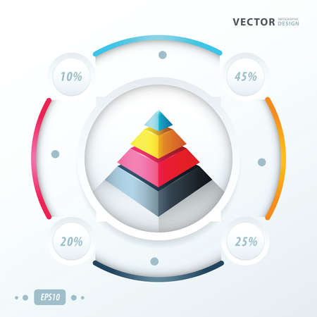 pyramid infographic vector designのイラスト素材