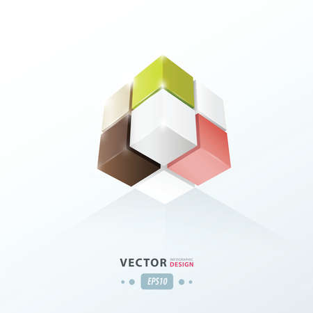 3D Cube. Vector illustration for your design.のイラスト素材