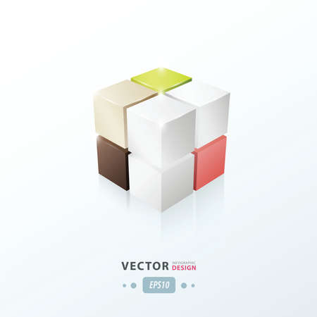 3D Cube. Vector illustration for your design.のイラスト素材