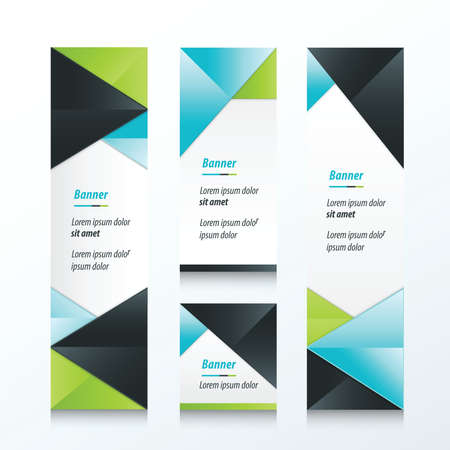 abstract banner vector set 3 colorのイラスト素材