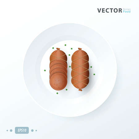 hot dog  food, Sausageのイラスト素材