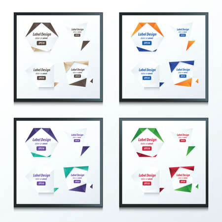 Set Of Label Vector Design 4 item designのイラスト素材