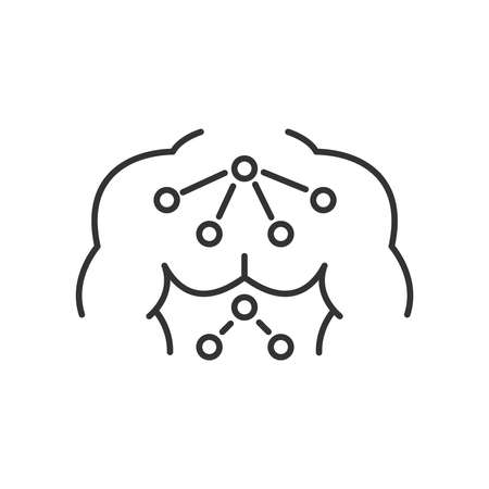 Line Icon Style,  Health problems on body iconのイラスト素材