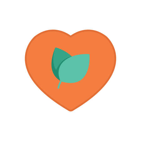 Flat Icon Herbal Heart iconのイラスト素材