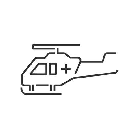 line icon ambulance helicopter iconのイラスト素材