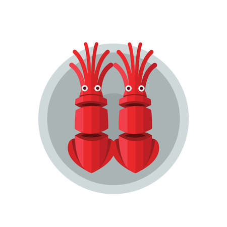 Red Squid food on dish