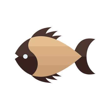 Sea Fish Vector brown colorのイラスト素材