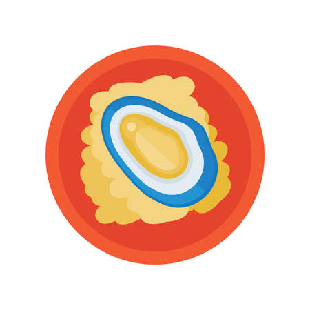 shellfish and salad vectorのイラスト素材