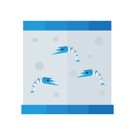 shrimp in tank vectorのイラスト素材