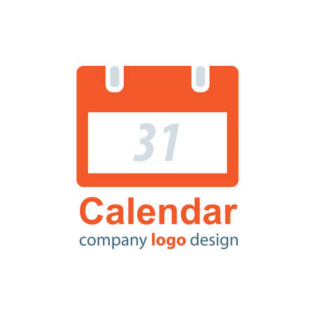 calendar logo design  orange styleのイラスト素材
