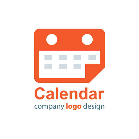 calendar logo  orange styleのイラスト素材