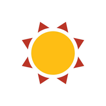 Sun icon vector yellow and red colorのイラスト素材