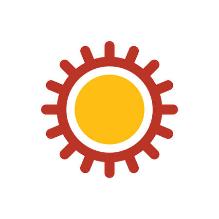 design Sun icon yellow and red colorのイラスト素材