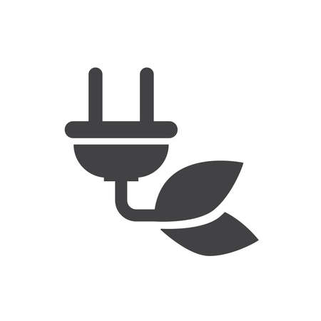 plug and leaf iconのイラスト素材