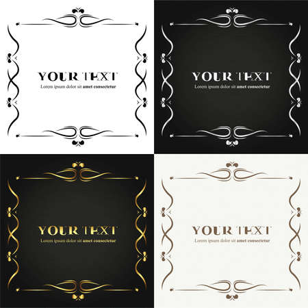 Ornate frames and card setのイラスト素材