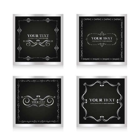 Set of frame template silverのイラスト素材
