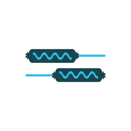 Sausages cartoon icon blue color toneのイラスト素材