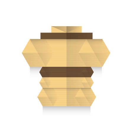 Ancient columns icon origami.のイラスト素材