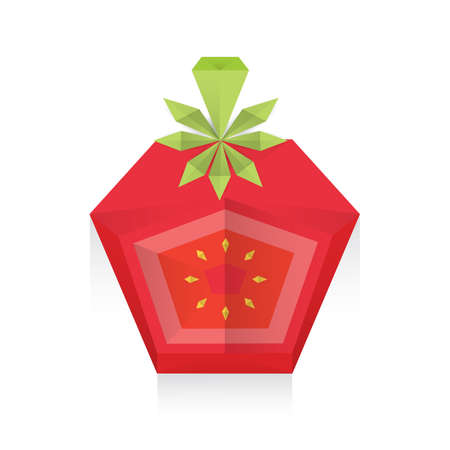 dissect Tomato 3D Origami Iconのイラスト素材