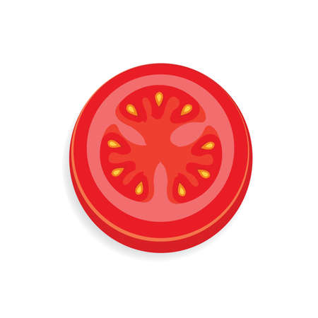 tomato Sliced icon and food vectorのイラスト素材