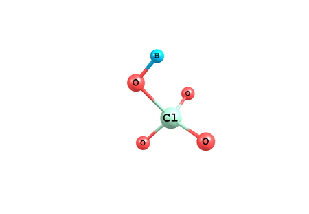 Perchloric acid is an inorganic compound with the formula HClO4. Usually found as an aqueous solution.の写真素材