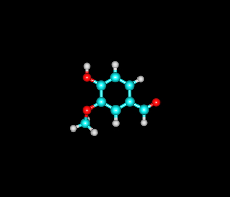 Vanillin is a phenolic aldehyde, which is an organic compound with the molecular formula C8H8O3. Its functional groups include aldehyde, hydroxyl, and ether. It is the primary component of the extract of the vanilla beanの写真素材