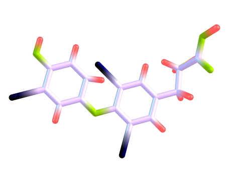 Triiodothyronine T3 is a thyroid hormone. It affects almost every physiological process in the body, including growth and development, metabolism, body temperature, and heart rate. 3d illustrationの写真素材