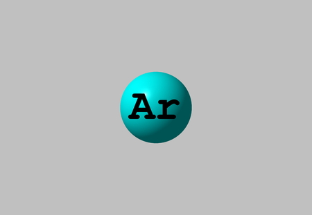 Argon is a chemical element with symbol Ar and atomic number 18. It is in group 18 of the periodic table and is a noble gas. 3d illustrationの写真素材