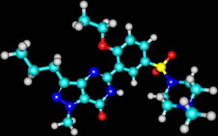 Sildenafil is a medication used to treat erectile dysfunction and pulmonary arterial hypertension. Its effectiveness for treating sexual dysfunction in women has not been demonstrated. 3d illustrationの写真素材
