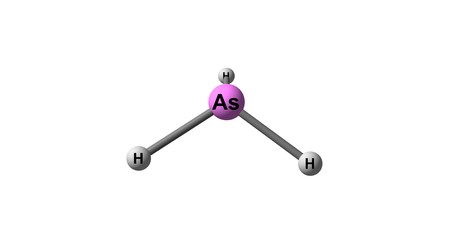 Arsine molecular structure isolated on whiteの写真素材