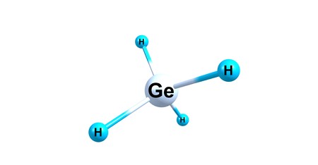 Germane is the chemical compound with the formula GeH4, and the germanium analogue of methane. It is the simplest germanium hydride and one of the most useful compounds of germanium. 3d illustrationの写真素材