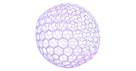 Giant fullerene moleccule C720, carbon allotrope. 3d illustrationの写真素材