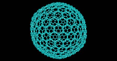 Giant fullerene moleccule C720, carbon allotrope. 3d illustrationの写真素材