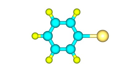 Iodobenzene molecular structure isolated on whiteの写真素材