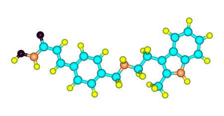 Panobinostat molecule is a drug by for the treatment of various cancers. 3d illustrationの写真素材