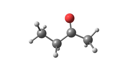 Butanone or methyl ethyl ketone is an organic compound with the formula CH?CCH?CH?. This colorless liquid ketone has a sharp, sweet odor. 3d illustrationの写真素材