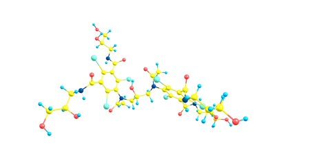 Iodixanol is an iodine-containing non-ionic radiocontrast agent. It is commonly used as a contrast agent during coronary angiography. 3d illustrationの写真素材