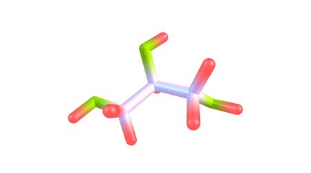 Glycerol molecular structure isolated on whiteの写真素材