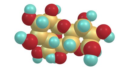 Starch molecular structure isolated on whiteの写真素材
